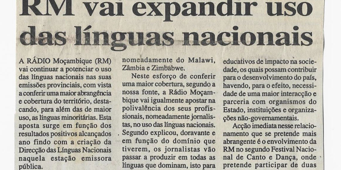 Nas suas emissões: RM vai expandir uso das línguas nacionais – 14 de Fevereiro de 2002 (Notícias)