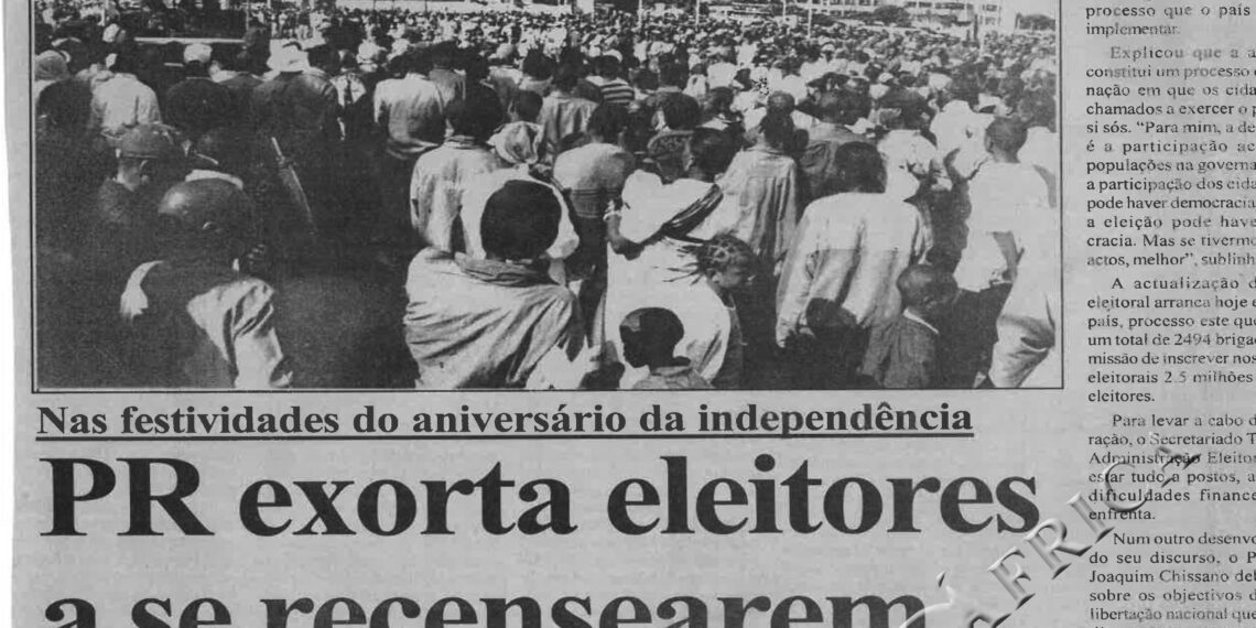 Nas festividades do aniversário da independência: Presidente da República (PR) exorta eleitores a se recensearem – Processo arranca hoje em todo o país – 26 de Junho de 2003