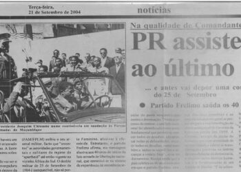 Na qualidade de Comandante-Chefe das Forças de Defesa e Segurança (FDS): Presidente da República (PR) assiste no sábado ao último desfile militar – 21 de Setembro de 2004 (Notícias)