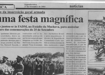 40º aniversário da insurreição geral armada: Foi uma festa magnífica – O povo juntou-se às Forças Armadas de Defesa de Moçambique (FADM), no Estádio da Machava, para assinalar o píncaro das corporações do 25 de Setembro – 27 de Setembro de 2004 (Notícias)
