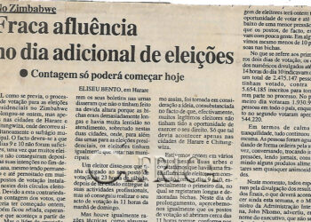 No Zimbabwe: Fraca afluência no dia adicional de eleições – Contagem só poderá começar hoje – 12 de Março de 2002 (Notícias)
