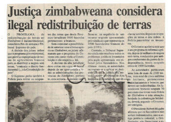 Justiça zimbabweana considera ilegal redistribuição de terras – 13 de Novembro de 2000 (Notícias)