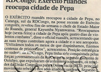 RDCongo: Exército ruandões reocupa cidade de Pepa – 13 de Novembro de 2000 (Notícias)
