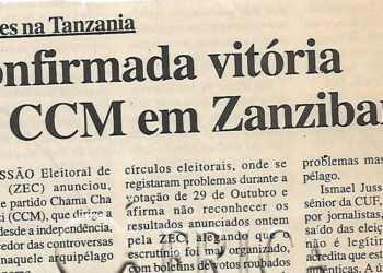 Eleições na Tanzania: Confirmada vitória do CCM em Zanzibar – 08 de Novembro de 2000 (Notícias)