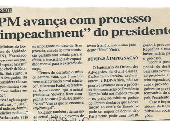 Guiné-Bissau: Ex-PM avança com processo de “impeachment” do presidente – 07 de Novembro de 2000 (Notícias)