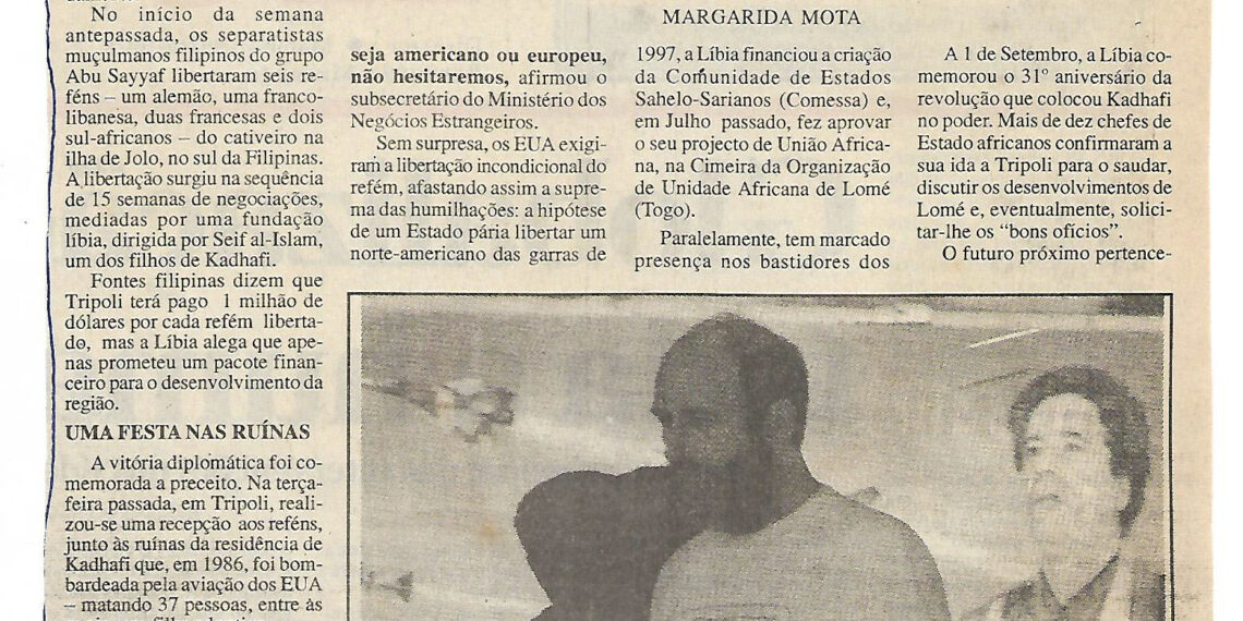 A cruzada pan-africana de Muhammar Kadhafi – 08 de Setembro de 2000 (Notícias)