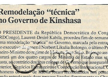 Remodelação “técnica” no Governo de Kinshasa – 04 de Setembro de 2000 (Notícias)