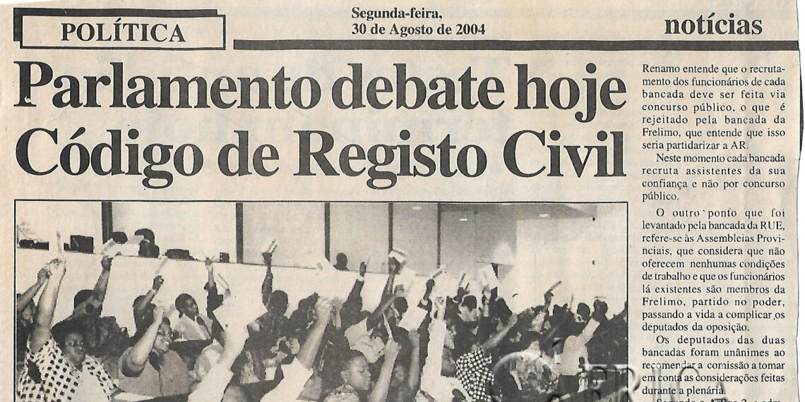 Parlamento debate hoje Código de Registo Civil – 30 de Agosto de 2024 (Notícias)