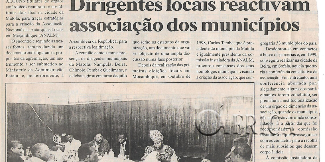 Dirigentes locais reactivam associação dos municípios – 3 de Julho de 2004 (Notícias)