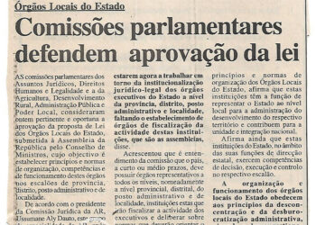 Órgãos Locais do Estado: Comissões parlamentares defendem aprovação da lei – 11 de Março de 2003 (Notícias)