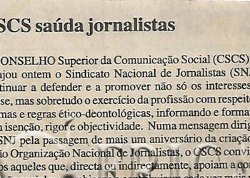 CSCS saúda jornalistas – 12 de Abril de 2002 (Notícias)