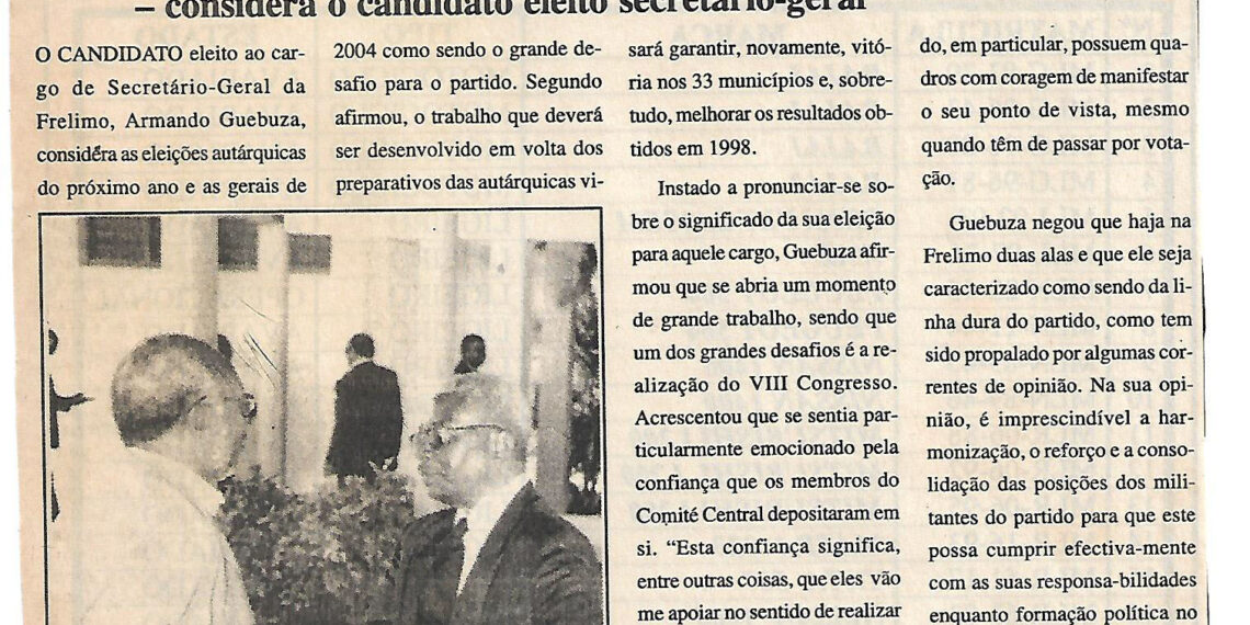 Eleições autárquicas e gerais constituem o grande desafio – considera o candidato eleito secretário-geral – 10 de Junho de 2002 (Notícias)