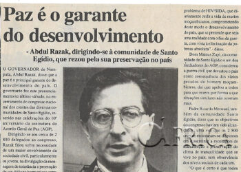 Paz é o garante do desenvolvimento – Abdul Razak dirigindo-se à comunidade de Santo Egídio, que rezou pela sua preservação no país – 26 de Junho de 2002 (Notícias)