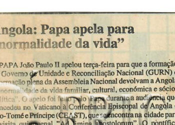 Angola: Papa apela para “normalidade da vida” – 29 de Maio de 1997 (Notícias)