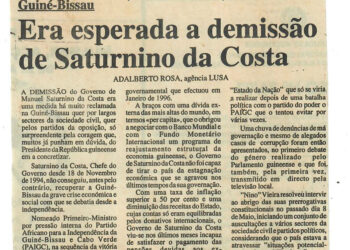 Guiné-Bissau: Era esperada a demissão de Saturnino da Costa – 29 de Maio de 1997 (Notícias)