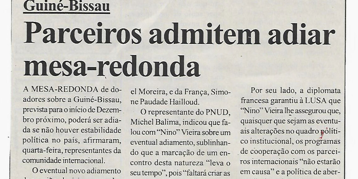 Guiné-Bissau: Parceiros admitem adiar mesa-redonda – 28 de Outubro de 2005 (Notícias)