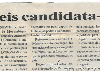 À Presidência da República (PR) – Reis candidata-se – 18 de Agosto de 2004 (Notícias)
