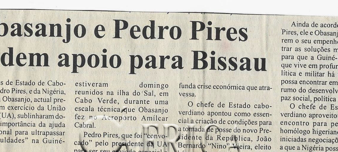 Obasanjo e Pedro Pires pedem apoio para Bissau – 6 de Setembro de 2005 (Notícias)