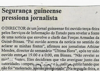 Segurança guineense pressiona jornalista – 13 de Março de 2008 (Notícias)
