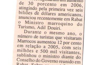 Marrocos arrecada USD 6 milhões do turismo – 25 de Maio de 2007 (Notícias)