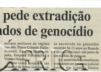 Ruanda pede extradição de acusados de genocídio – 01 de Setembro de 2007 (Notícias)