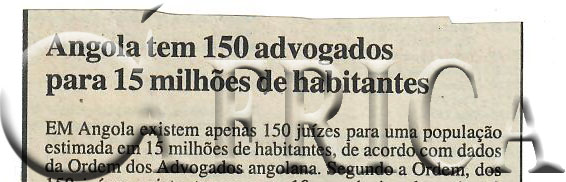 Angola tem 150 advogados para 15 milhões de habitantes – 12de Setembro de 2007 (Notícias)