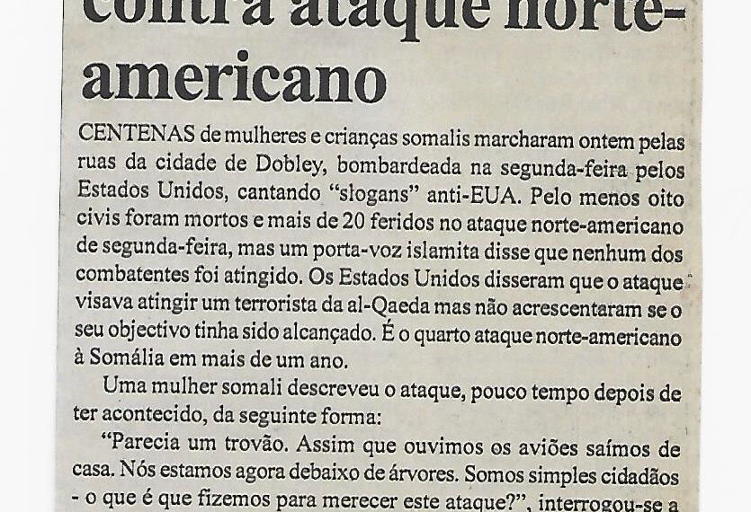 Somalis protestam contra ataque norte-americano – 05 de Março de 2008 (Notícias)