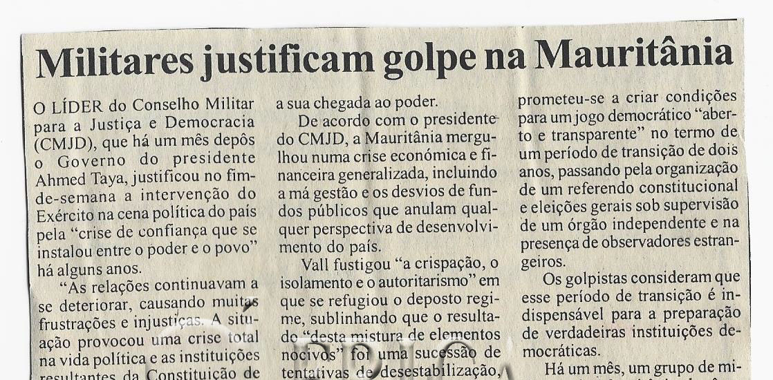Militares justificam golpe na Mauritânia – 06 de Setembro de 2005 (Notícias)