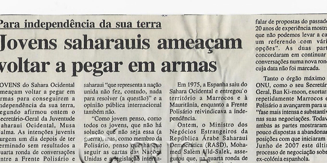 Para Independência da sua terra: Jovens saharauis ameaçam voltar a pegar em armas – 21 de Março de 2003