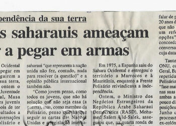 Para Independência da sua terra: Jovens saharauis ameaçam voltar a pegar em armas – 21 de Março de 2003