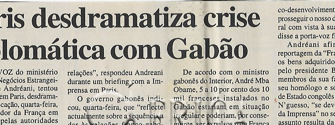 Paris desdramatiza crise diplomática com Gabão – 08 de Março de 2008