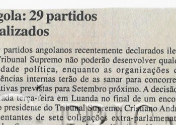 Angola: 29 partidos ilegalizados – 27 de Março de 2008