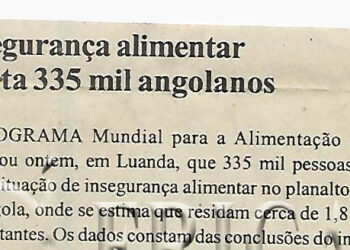 Insegurança alimentar afecta 335 mil angolanos – 13 de Setembro de 2005