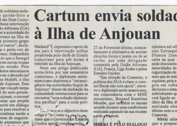 Cartum envia soldados à Ilha de Anjouan – 15 de Março de 2008 (Notícias)