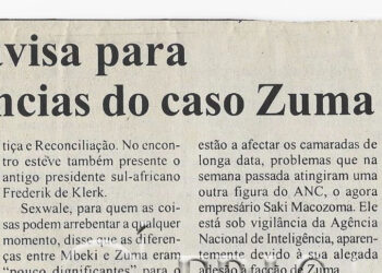 Sexwale avisa para consequências do caso Zuma – 27 de Outubro de 2005 (Notícias)