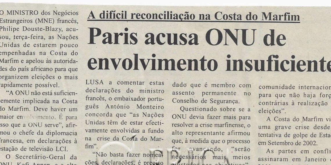 A difícil reconciliação na Costa de Marfim: Paris acusa ONU de envolvimento insuficiente – 15 de Setembro de 2005 (Notícias)