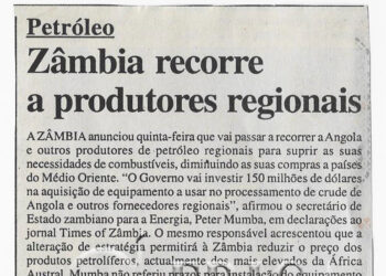 Petróleo: Zâmbia recorre a produtores regionais – 29 de Março de 2008 (Notícias)