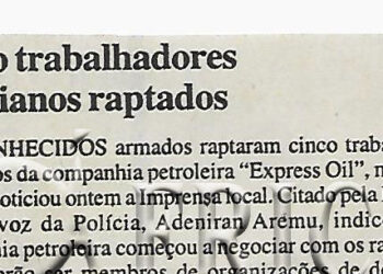 Cinco trabalhadores nigerianos raptados – 01 de abril de 2008 (Notícias)