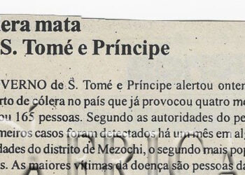 Cólera mata em S. Tomé e Príncipe – 02 de Novembro de 2005 (Notícias)