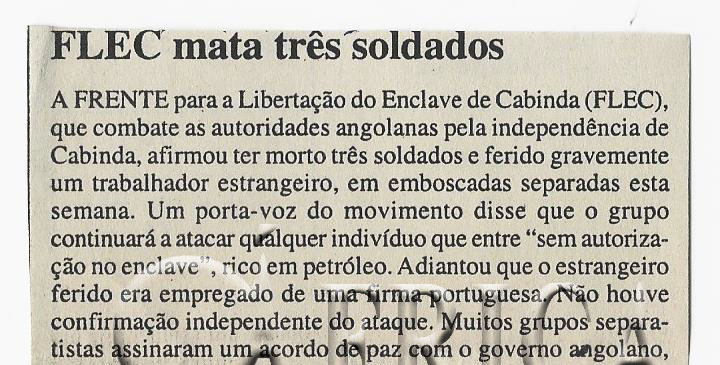 FLEC mata três soldados – 08 de Março de 2008 (Notícias)