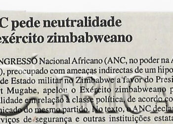 ANC pede neutralidade no exército zimbabweano – 24 de Março de 2008 (Notícias)