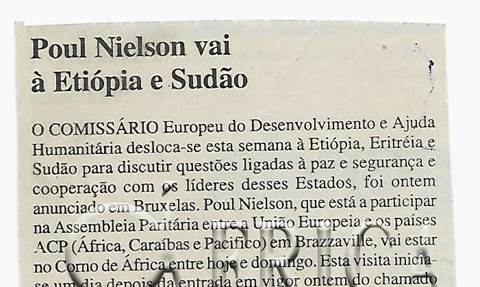Poul Nielson vai à Etiópia e Sudão – 02 de Abril de 2003 (Notícias)