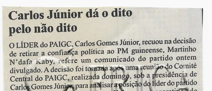 Carlos Júnior dá o dito pelo não dito – 11 de Março de 2008 (Notícias)