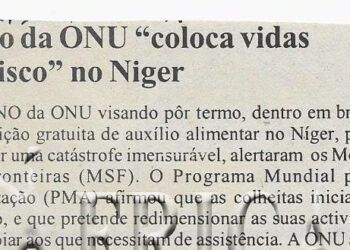 Plano da ONU “coloca vidas em risco” no Niger – 17 de Setembro de 2005 (Notícias)