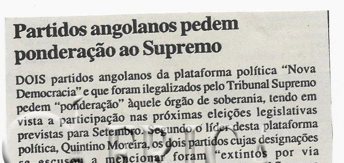 Partidos angolanos pedem ponderação ao Supremo – 21 de Março de 2008 (Notícias)