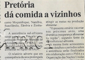 Pretória dá comida a vizinhos – 04 de Outubro de 2005 (Notícias)