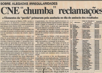 Sobre alegadas irregularidades: Comissão Nacional de Eleições (CNE) chumba reclamações – Elementos da “perdiz” primam pela ausência no dia do anúncio dos resultados – 7 de Dezembro de 2003