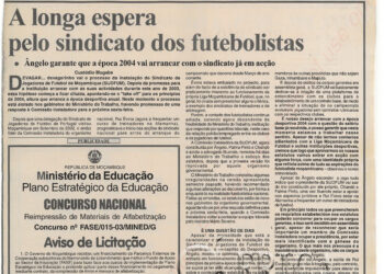 A longa espera pelo sindicato dos futebolistas: Ângelo garante que a época 2004 vai arrancar com o sindicato já em acção – 07 de Dezembro de 2003