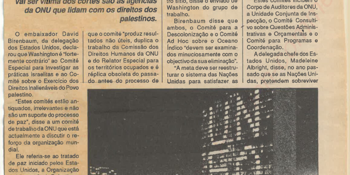 Eficiência nas Nações Unidas: Estados Unidos da América (EUA) pressionam a Organização das Nações Unidas (ONU) – 22 de Março de 1996