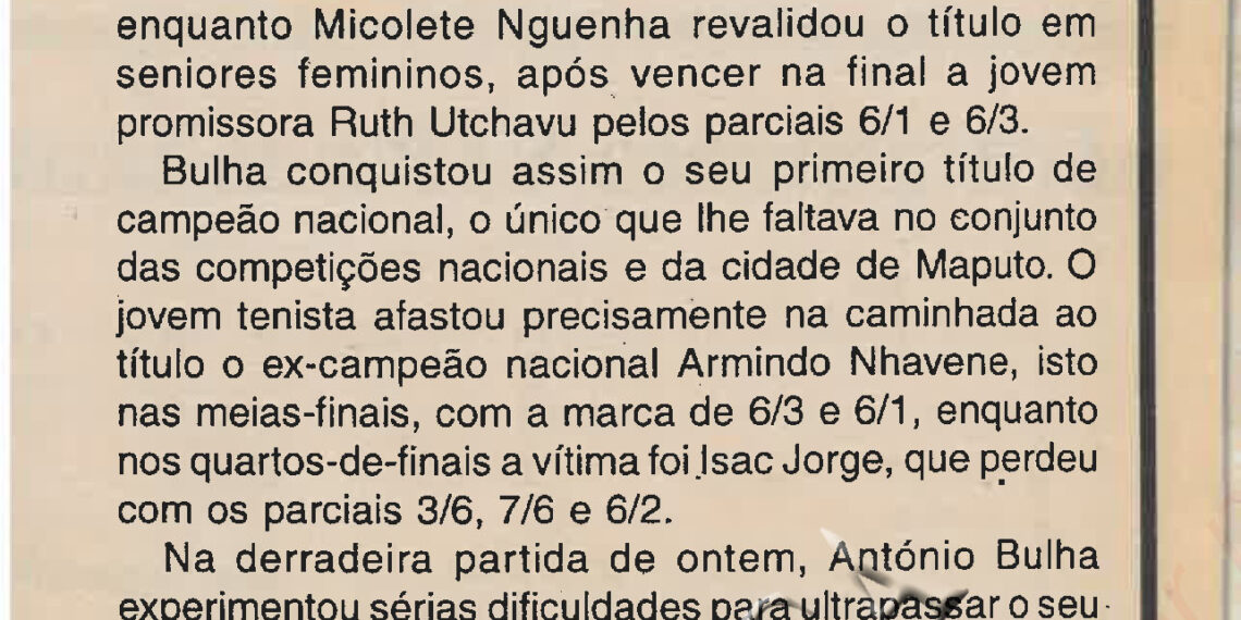 Bulha novo campeão nacional de ténis – 07 de Dezembro de 2003